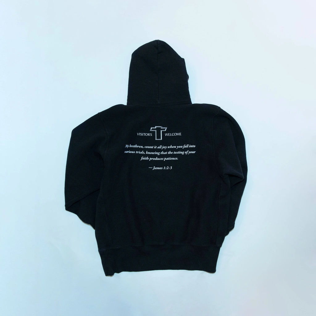 Jesus Take The Wheel Hoodie — Black, back view