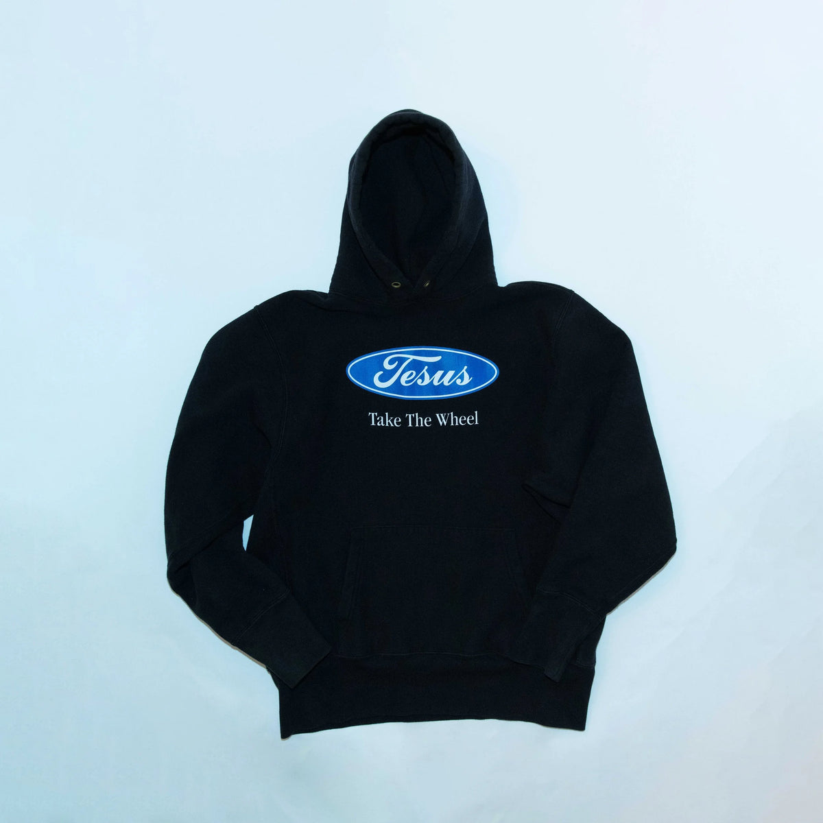 Jesus Take The Wheel Hoodie — Black, front view
