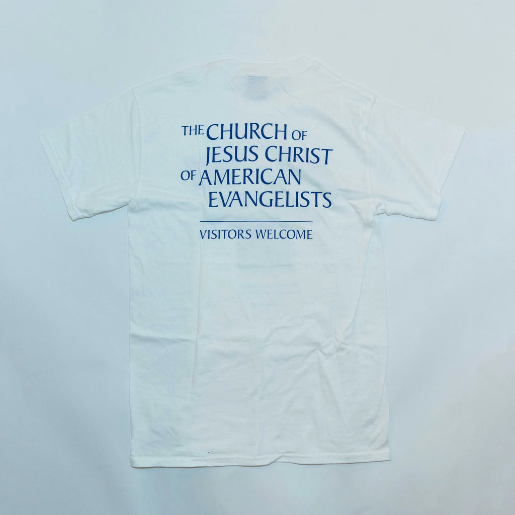 Jesus Take The Wheel T-Shirt — White, back view