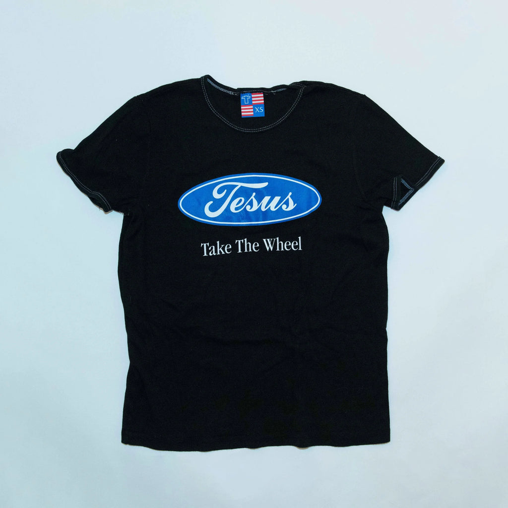 Jesus Take The Wheel Women's T-Shirt — Black, front view