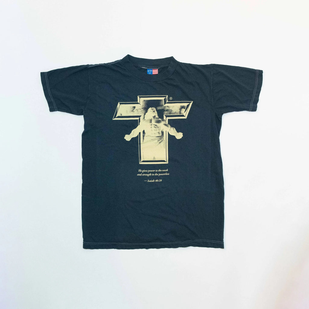 Buff Jesus T-Shirt — Navy, front view