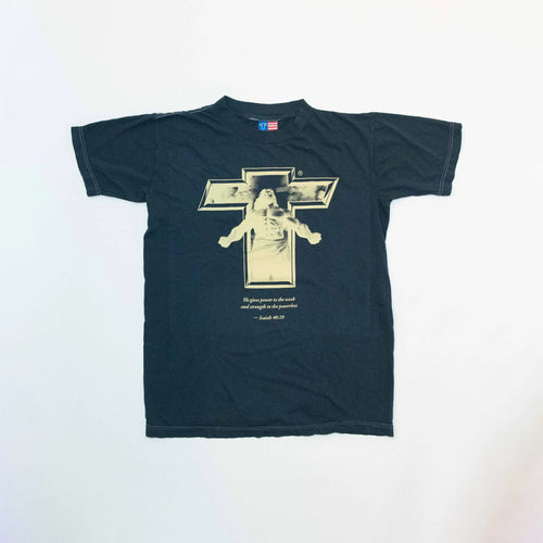 Buff Jesus T-Shirt — Navy, front view