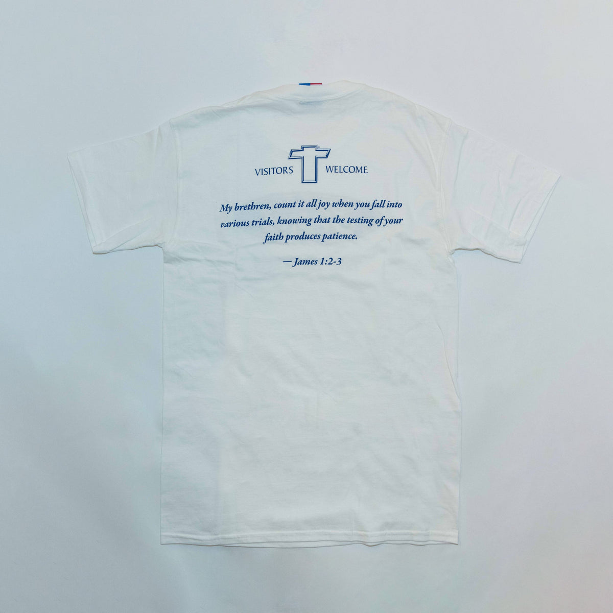 Buff Jesus T-Shirt — White, back view